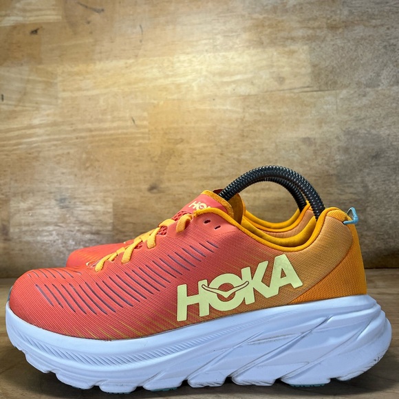 Hoka One One Rincon 3 LIGHTWEIGHT Womens Sz 8 Wide Running Shoes Sneakers Orange - Picture 4 of 12